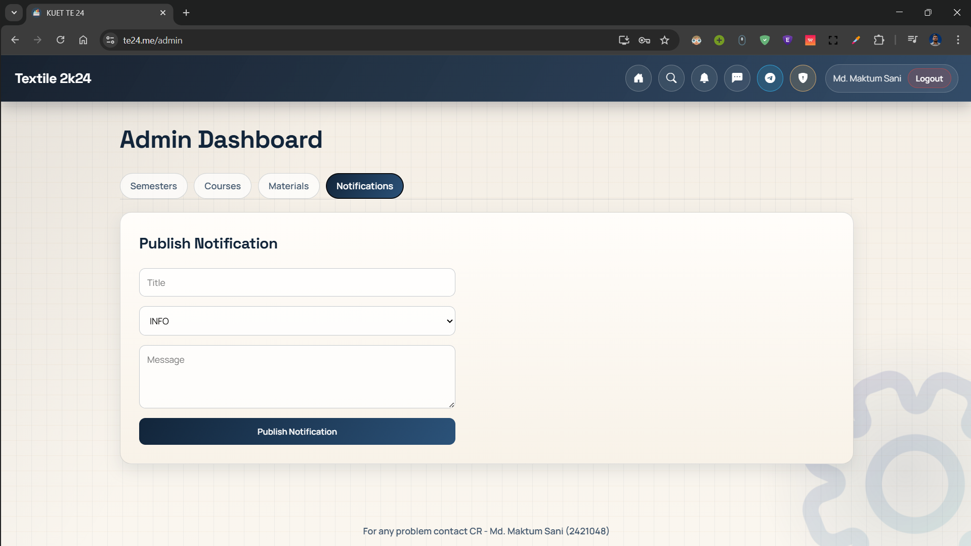 Study Materials Platform Screenshot 2